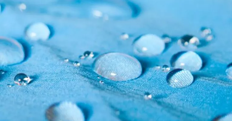 water on fabric